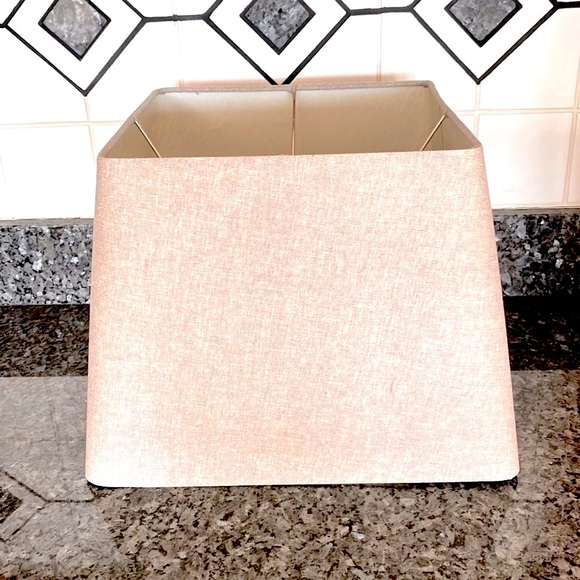 Large Square Gray Cloth Covered Lampshade, 11” Square Top x 24” Square Bottom - Picture 9 of 10